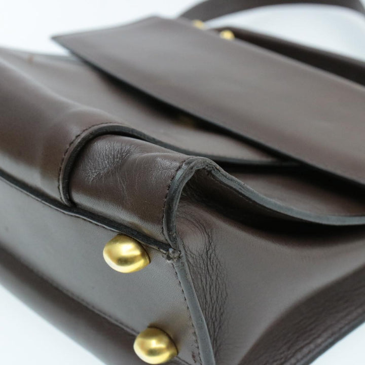 Celine Hand Bag Leather 2way Brown  rd530