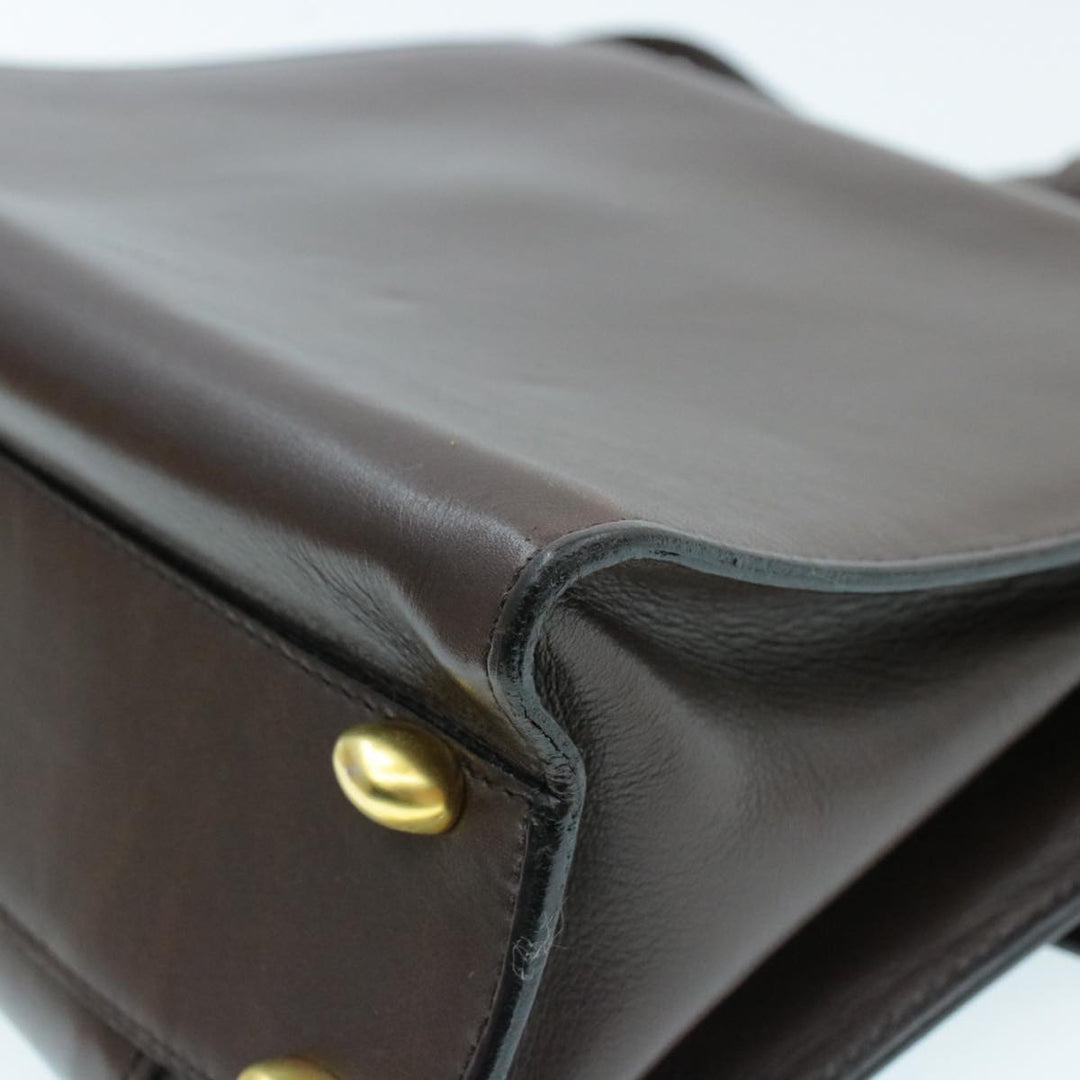 Celine Hand Bag Leather 2way Brown  rd530