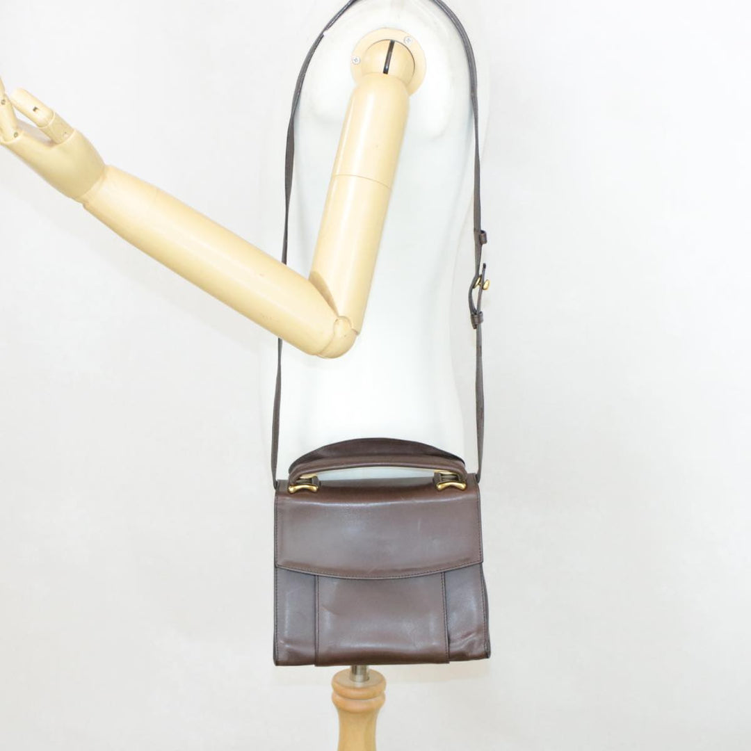 Celine Hand Bag Leather 2way Brown  rd530