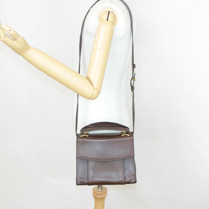 Celine Hand Bag Leather 2way Brown  rd530