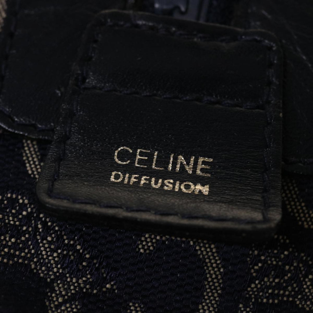 Celine Boston Bag Canvas Leather Navy  ar8356
