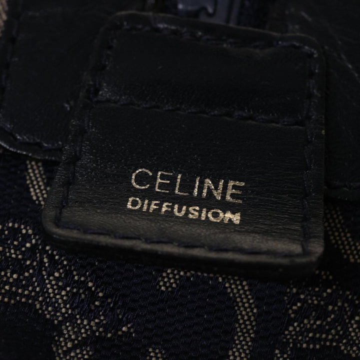 Celine Boston Bag Canvas Leather Navy  ar8356