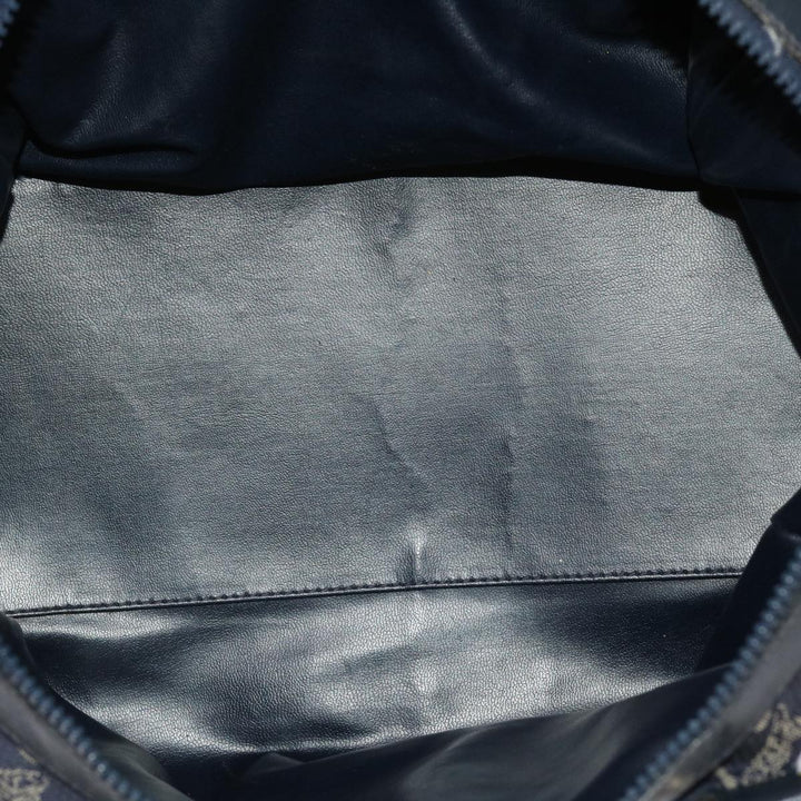 Celine Boston Bag Canvas Leather Navy  ar8356