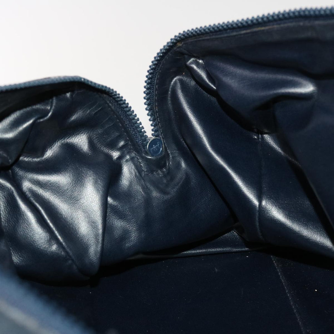 Celine Boston Bag Canvas Leather Navy  ar8356