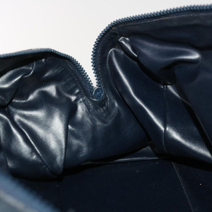 Celine Boston Bag Canvas Leather Navy  ar8356