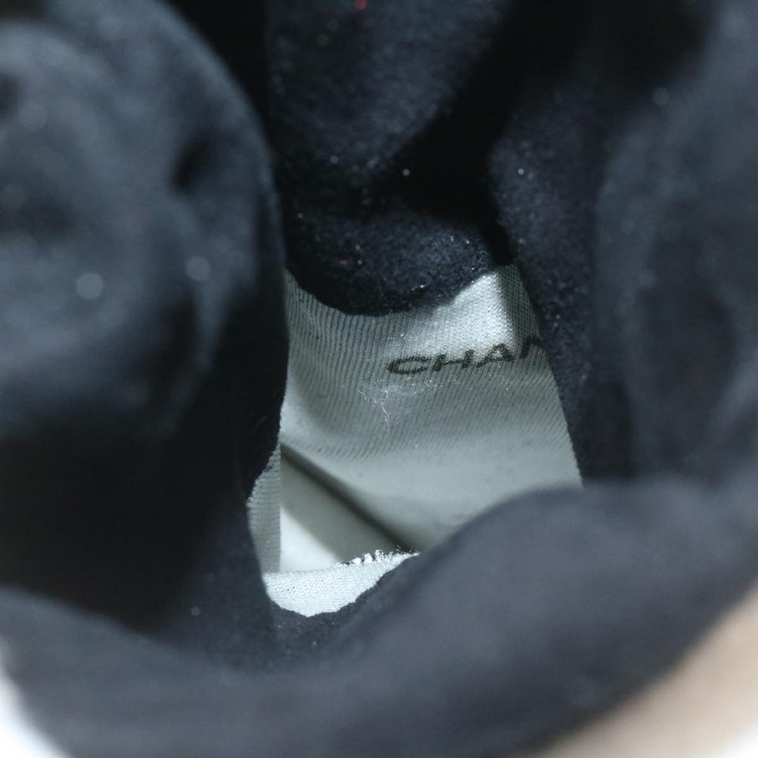 Top Quality Chanel COCO Mark Gloves Suede Black Gold CC Auth am2319sA