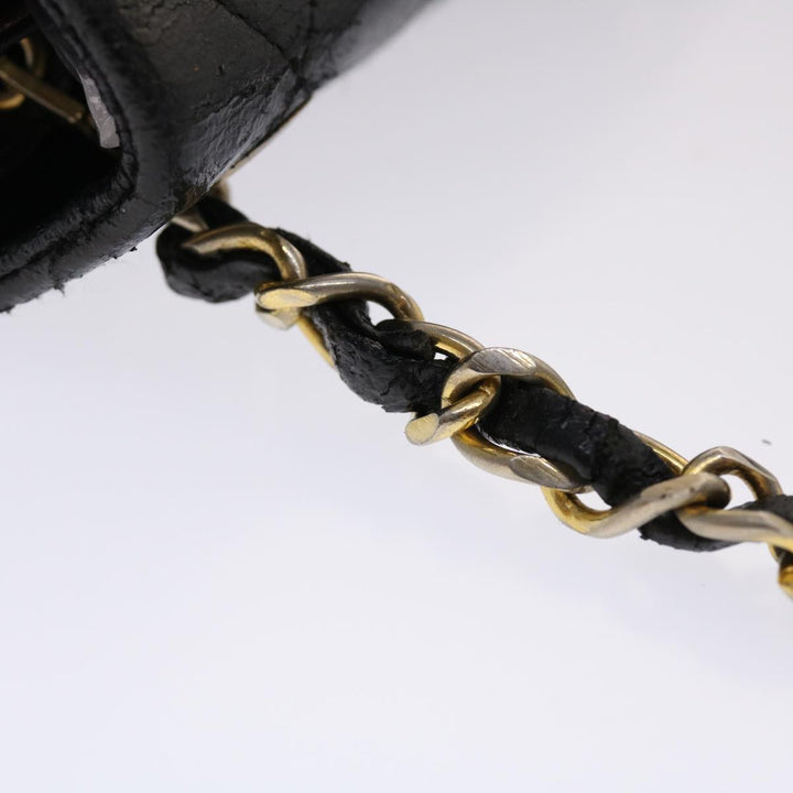 Top Quality Chanel Matelasse Chain New Shoulder Bag Lamb Skin Black Gold CC Auth 24557A