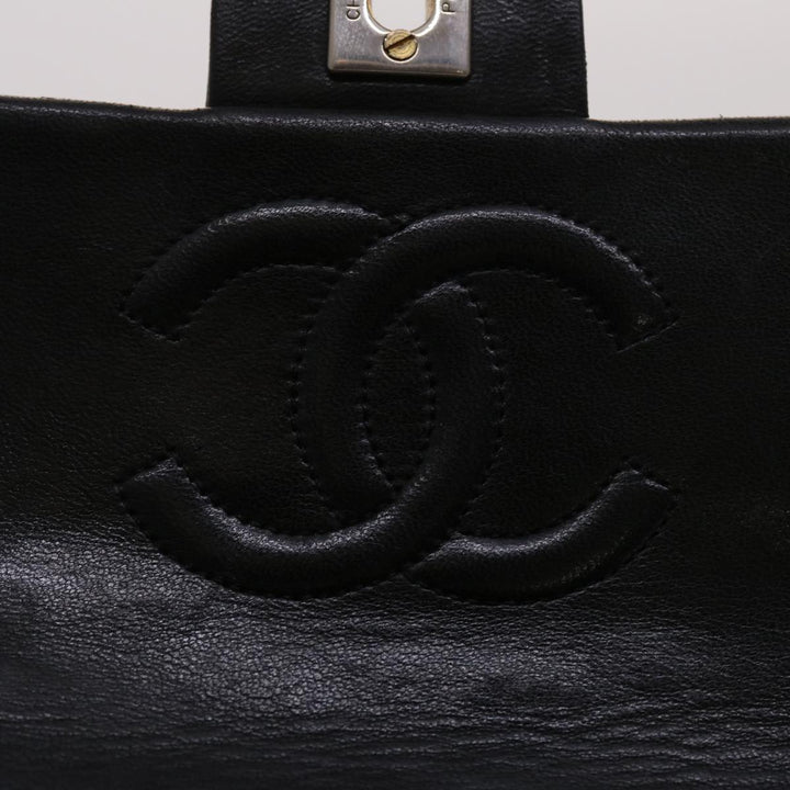 Top Quality Chanel Matelasse Chain New Shoulder Bag Lamb Skin Black Gold CC Auth 24557A