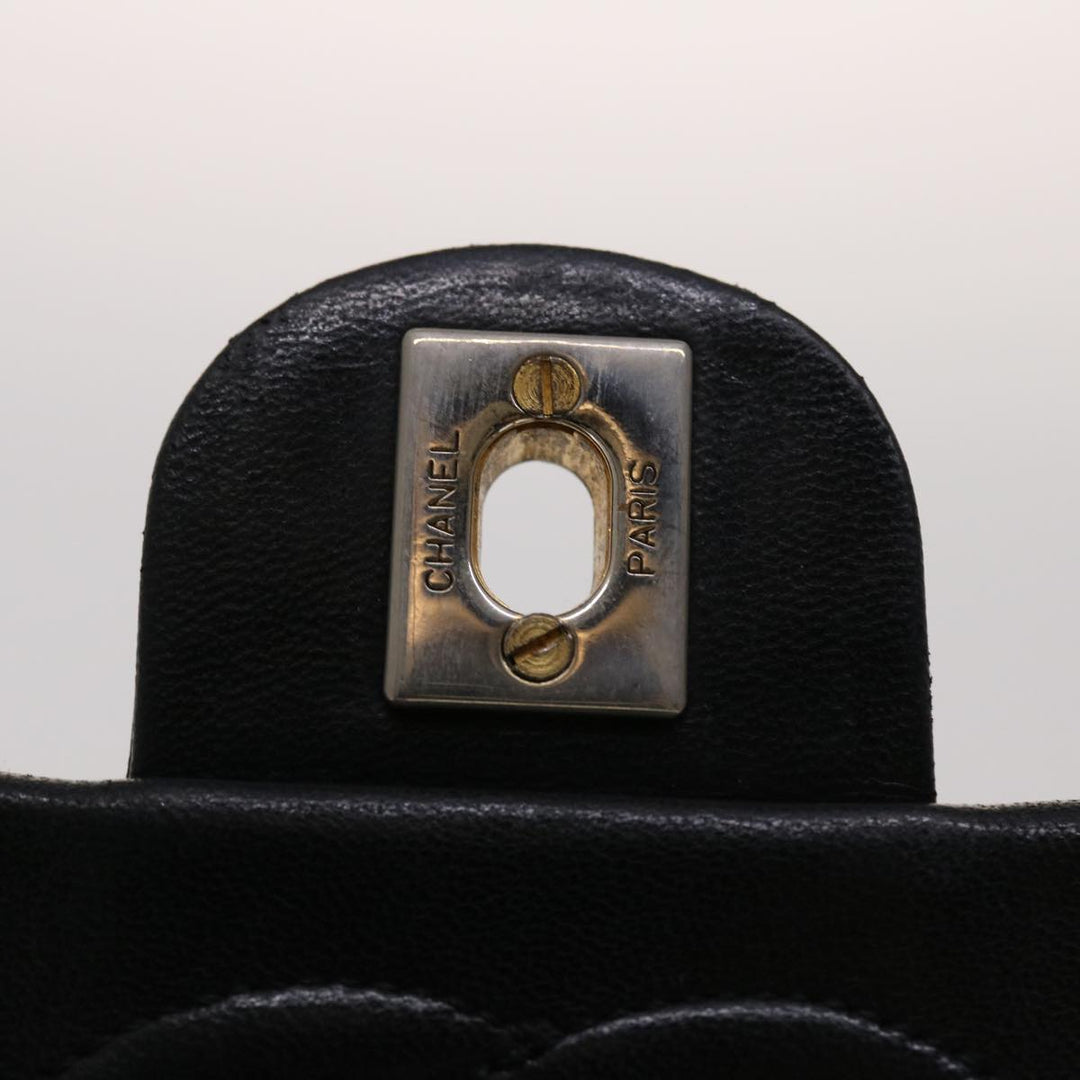 Top Quality Chanel Matelasse Chain New Shoulder Bag Lamb Skin Black Gold CC Auth 24557A