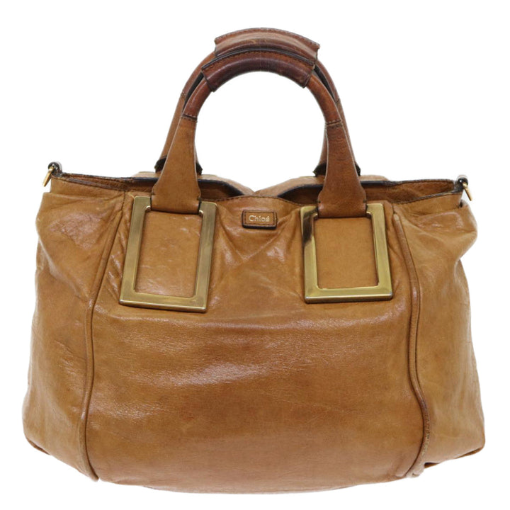 Chloe Etel Hand Bag Leather 2way Brown 01-11-50 yb263