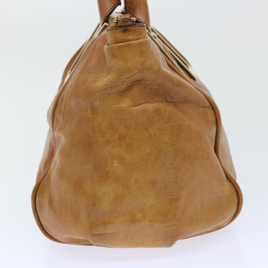 Chloe Etel Hand Bag Leather 2way Brown 01-11-50 yb263