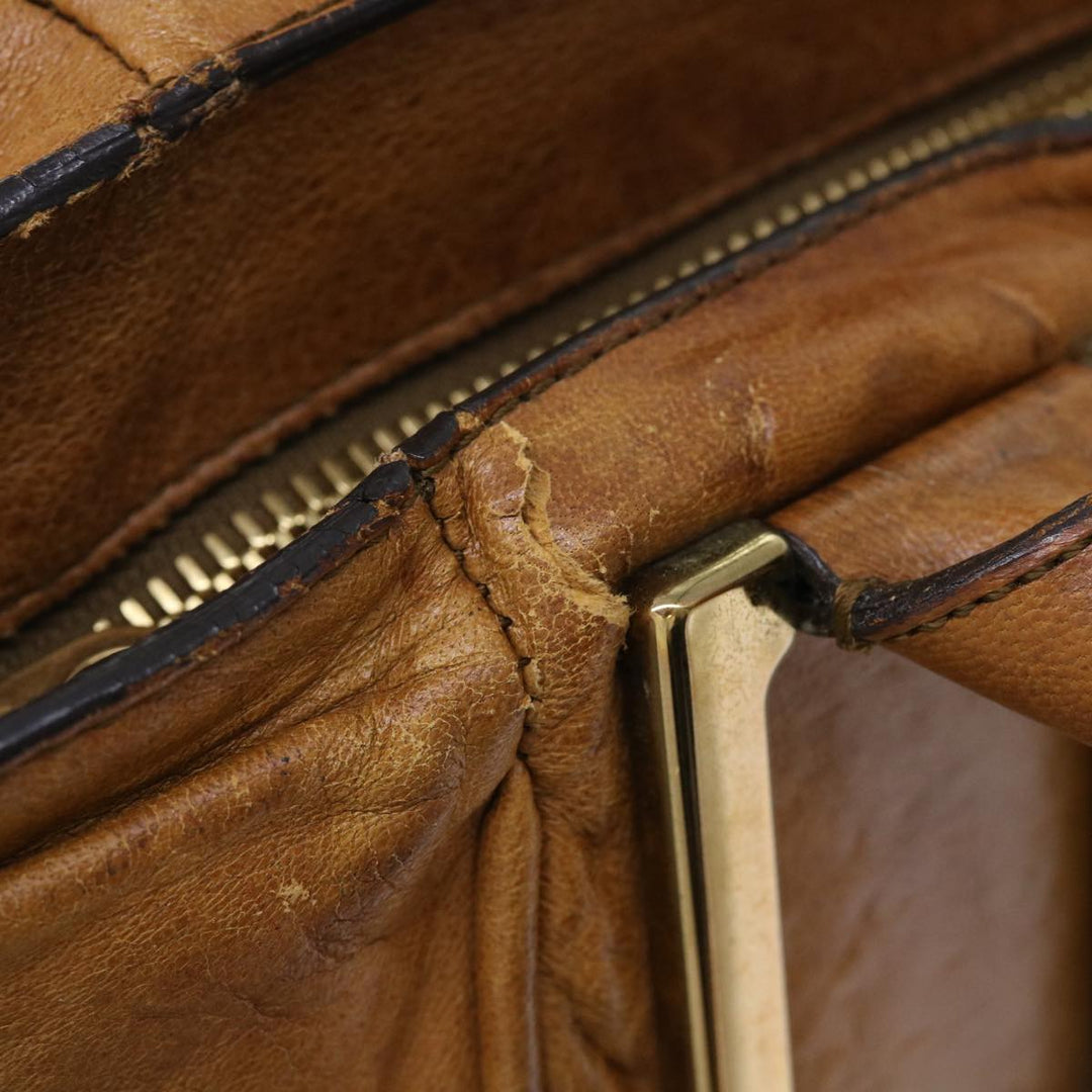 Chloe Etel Hand Bag Leather 2way Brown 01-11-50 yb263