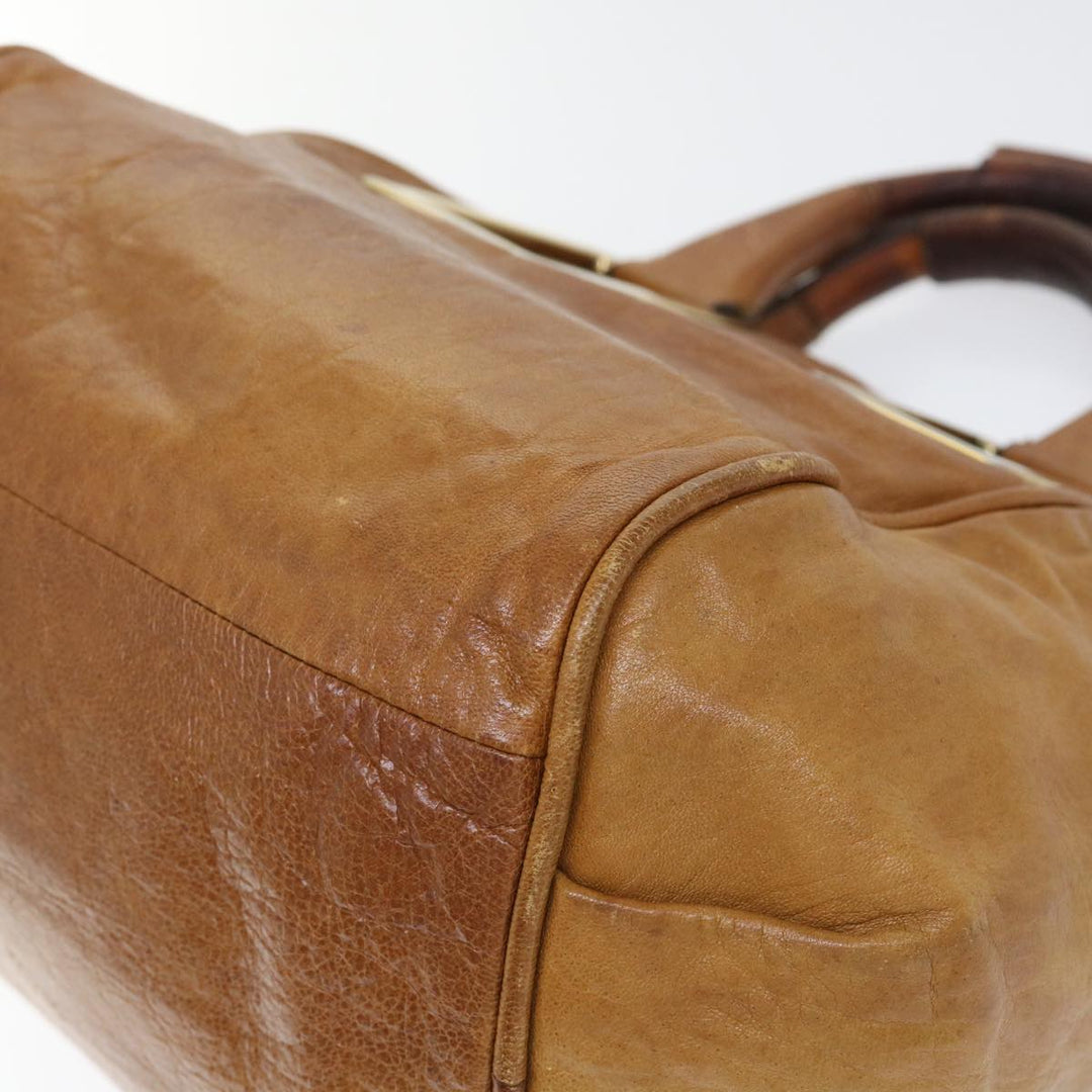 Chloe Etel Hand Bag Leather 2way Brown 01-11-50 yb263
