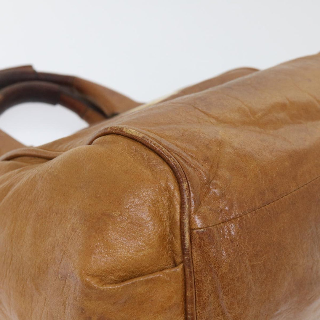 Chloe Etel Hand Bag Leather 2way Brown 01-11-50 yb263