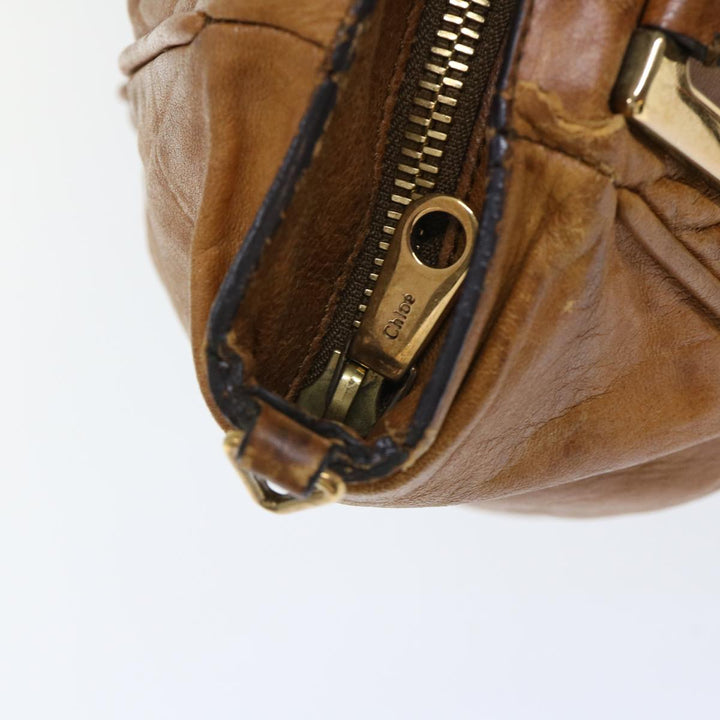 Chloe Etel Hand Bag Leather 2way Brown 01-11-50 yb263