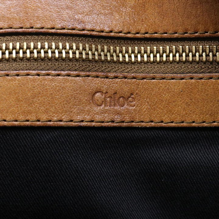 Chloe Etel Hand Bag Leather 2way Brown 01-11-50 yb263