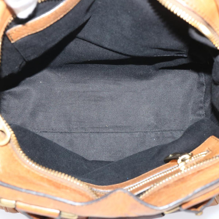 Chloe Etel Hand Bag Leather 2way Brown 01-11-50 yb263