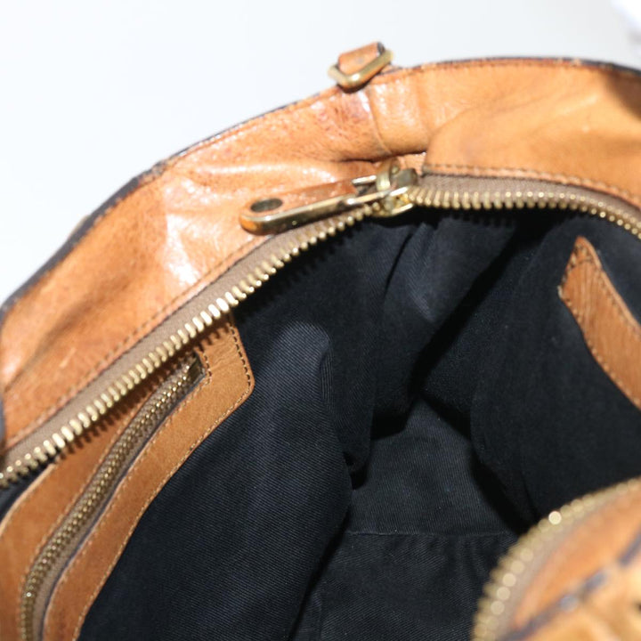 Chloe Etel Hand Bag Leather 2way Brown 01-11-50 yb263