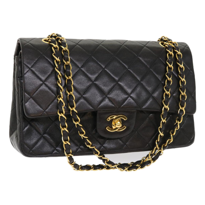 Top Quality Chanel Classic Matelasse 25 Chain New Shoulder Bag Lamb Skin Black Auth 29962A