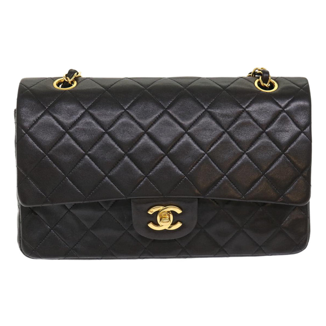 Top Quality Chanel Classic Matelasse 25 Chain New Shoulder Bag Lamb Skin Black Auth 29962A