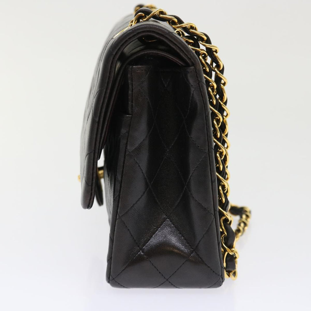 Top Quality Chanel Classic Matelasse 25 Chain New Shoulder Bag Lamb Skin Black Auth 29962A