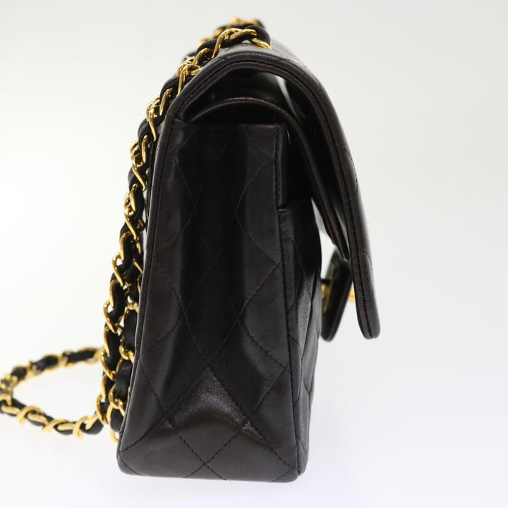 Top Quality Chanel Classic Matelasse 25 Chain New Shoulder Bag Lamb Skin Black Auth 29962A