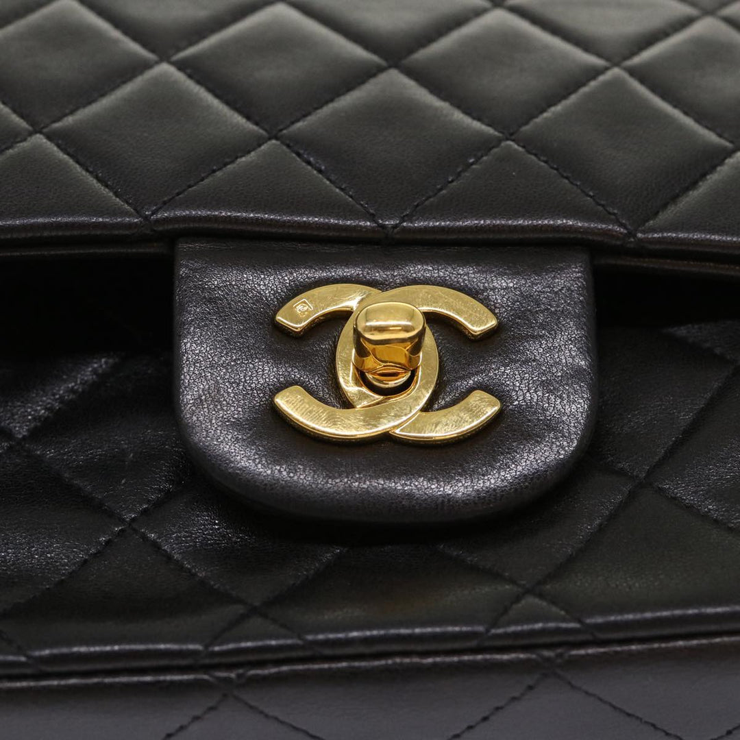 Top Quality Chanel Classic Matelasse 25 Chain New Shoulder Bag Lamb Skin Black Auth 29962A