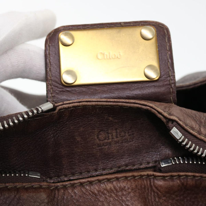 Chloe Paddington Hand Bag Leather Brown 02-06-53 ti1053