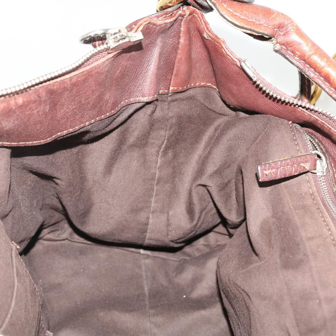 Chloe Paddington Hand Bag Leather Brown 02-06-53 ti1053