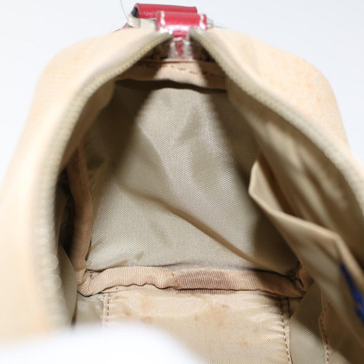 Burberry Blue Label Shoulder Bag Canvas Beige Auth ti1213