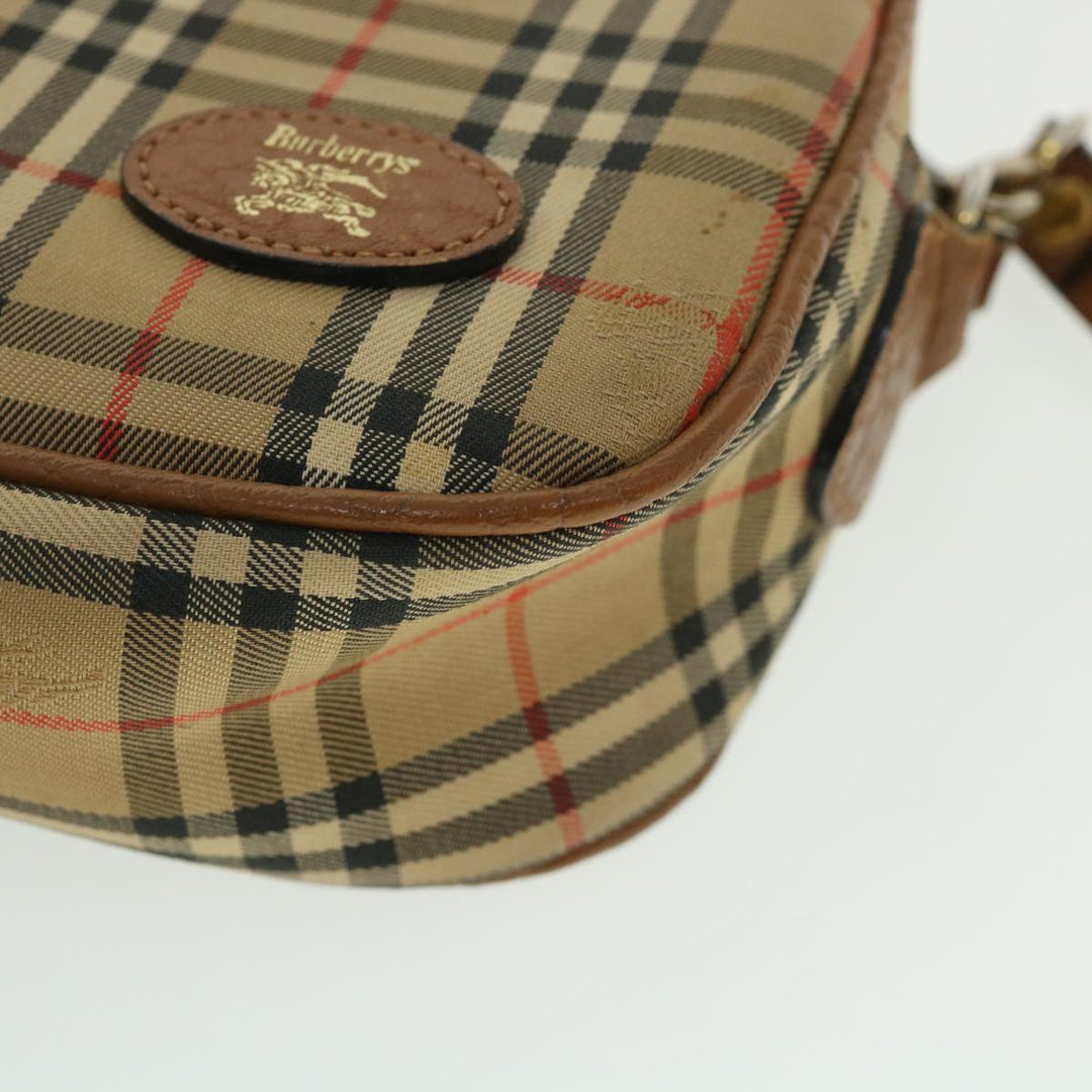 BurberrySs Nova Check Shoulder Bag Nylon Beige Auth ti1214