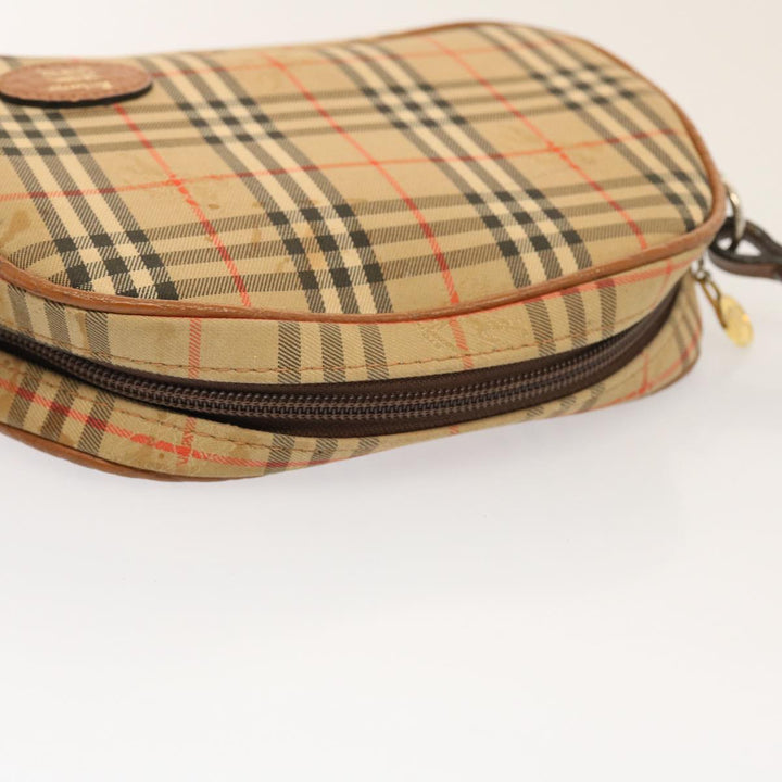 BurberrySs Nova Check Shoulder Bag Nylon Beige Auth ti1214