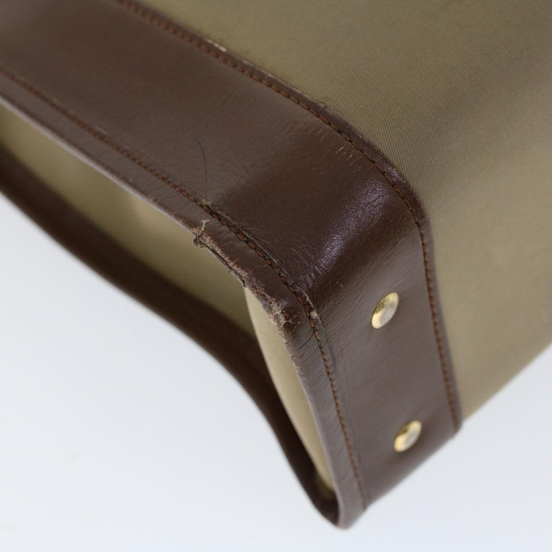 BurberrySs Hand Bag Canvas Leather Brown Beige Auth ti1227