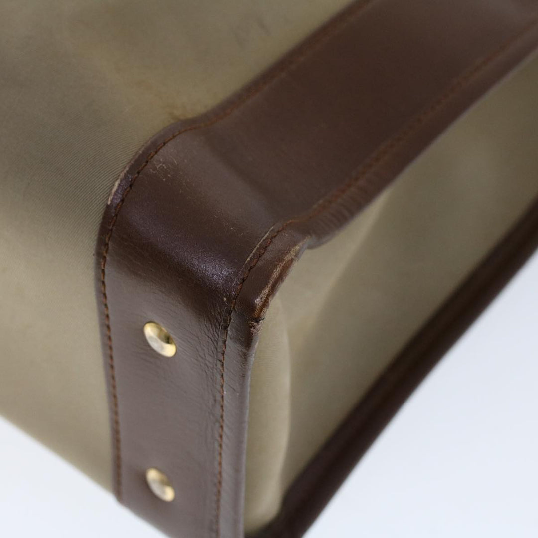 BurberrySs Hand Bag Canvas Leather Brown Beige Auth ti1227