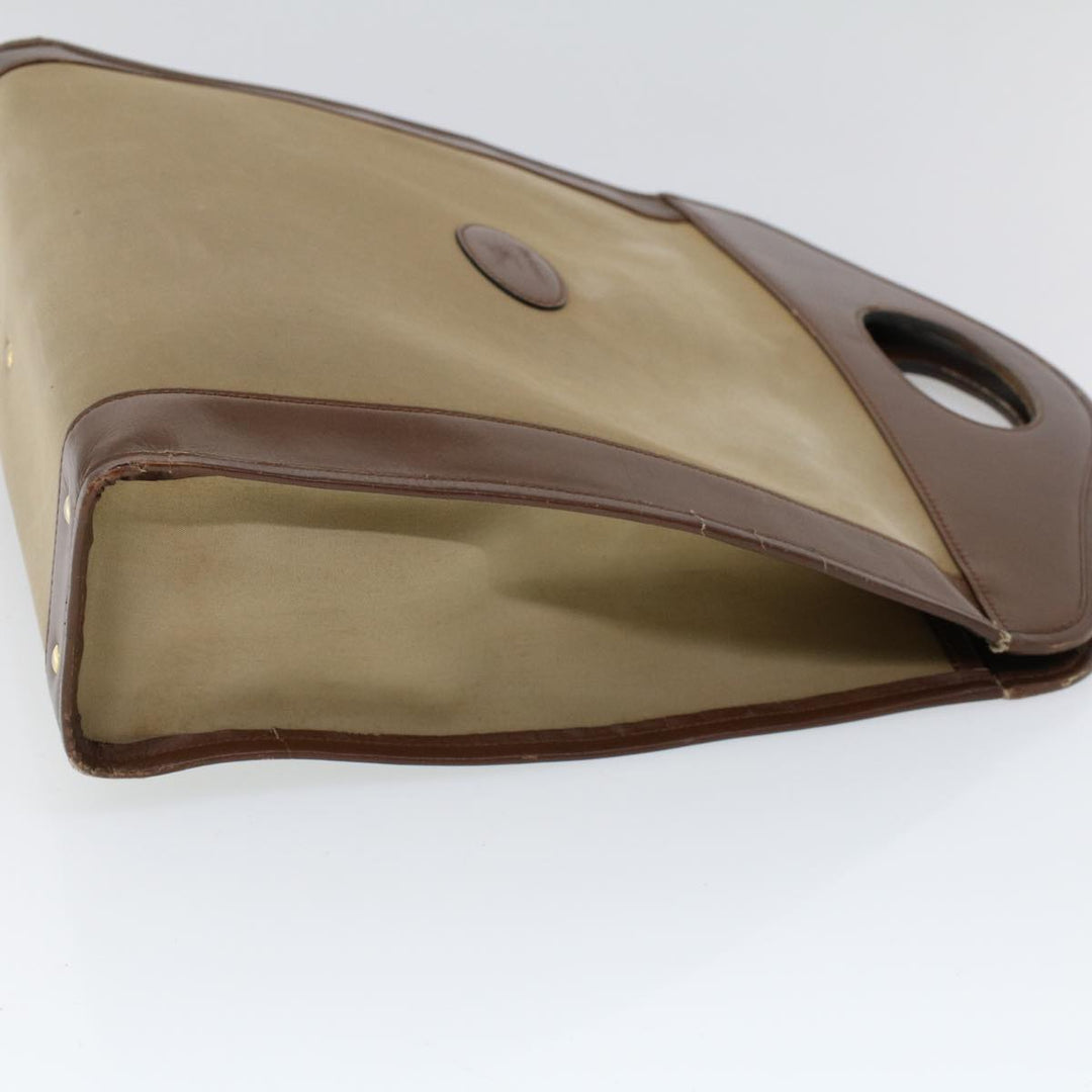 BurberrySs Hand Bag Canvas Leather Brown Beige Auth ti1227