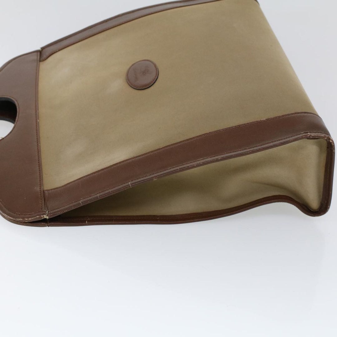 BurberrySs Hand Bag Canvas Leather Brown Beige Auth ti1227