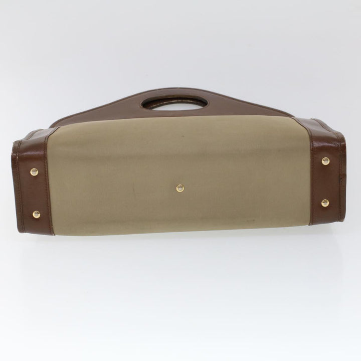 BurberrySs Hand Bag Canvas Leather Brown Beige Auth ti1227