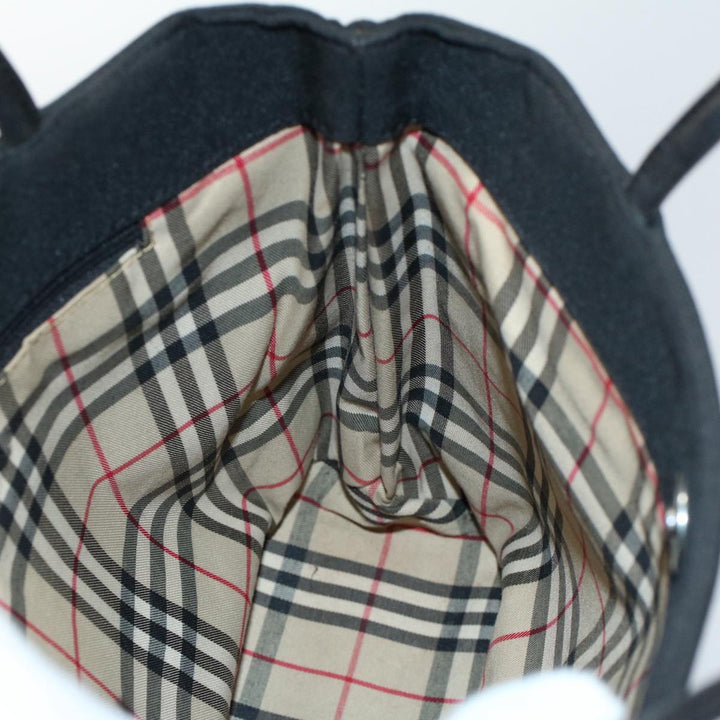 Burberry Tote Bag Canvas Black Auth ti1239