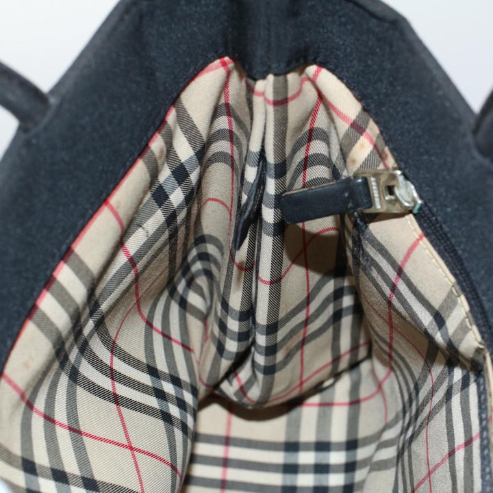 Burberry Tote Bag Canvas Black Auth ti1239