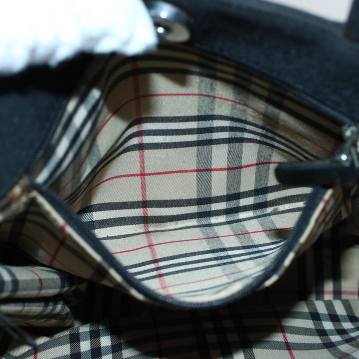 Top Quality Burberry Tote Bag Canvas Black Auth ti1239