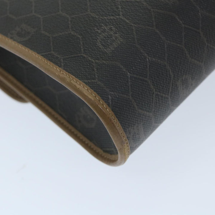 CHRISTIAN Top quality Dior Honeycomb Canvas Shoulder Bag PVC Leather Black Auth ti1257