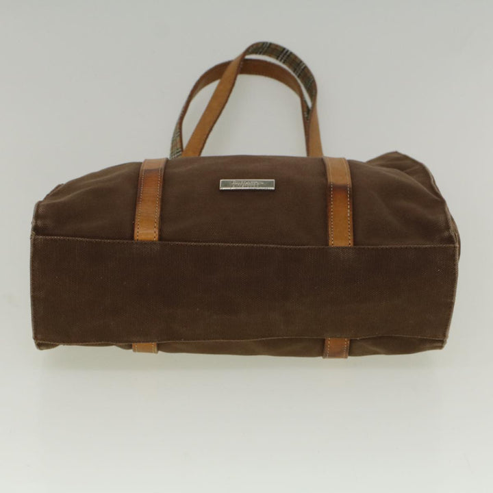 BurberrySs Blue Label Tote Bag Canvas Leather Brown Auth ti1321