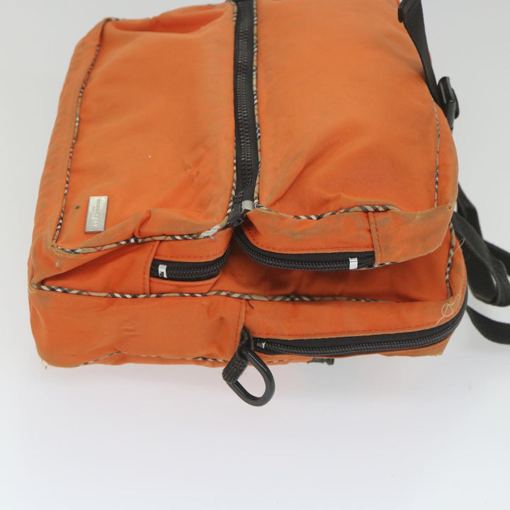 Burberry Nova Check Hand Bag Nylon 2Set Orange Beige Auth ti1324