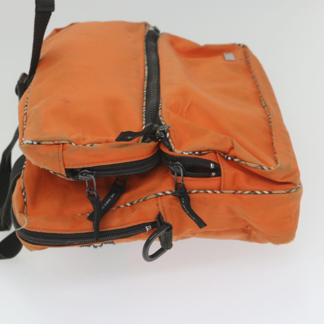 Burberry Nova Check Hand Bag Nylon 2Set Orange Beige Auth ti1324