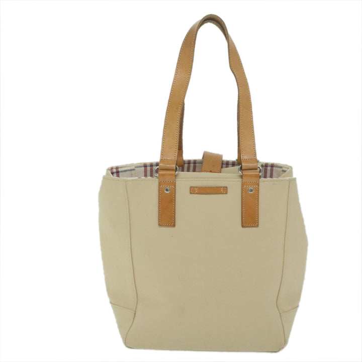 BURBERRY Tote Bag Canvas Beige Auth ti1379