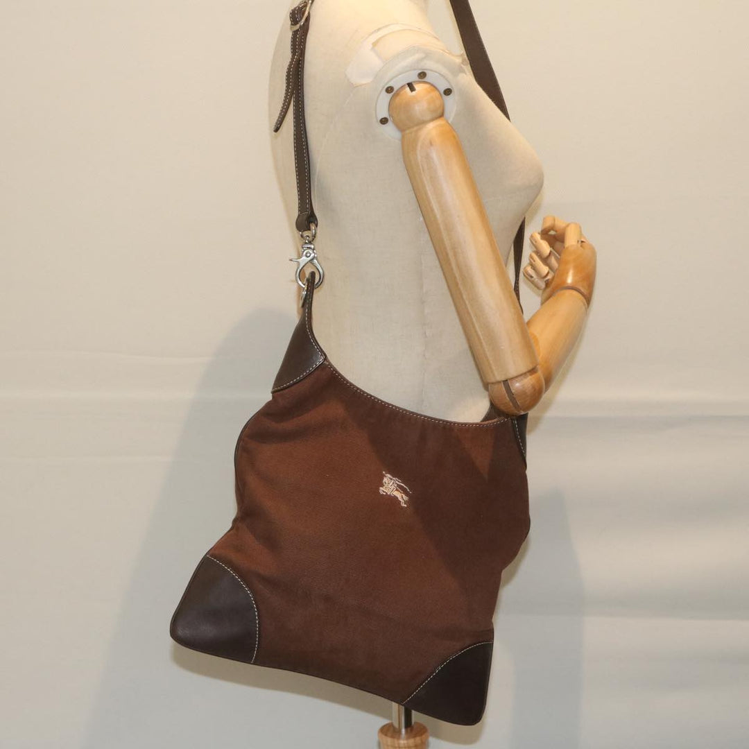 Burberry Blue Label Shoulder Bag Canvas Brown Auth ti1380