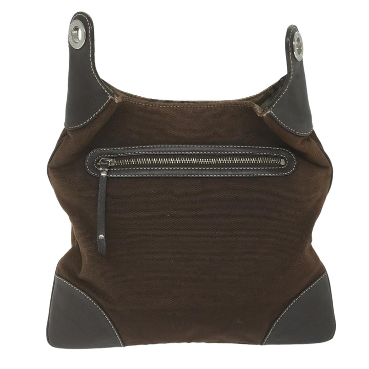 Burberry Blue Label Shoulder Bag Canvas Brown Auth ti1380