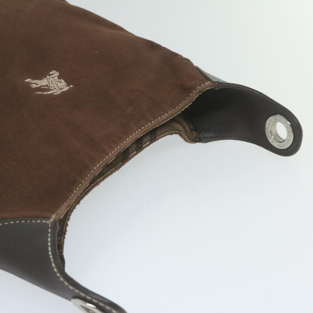 Burberry Blue Label Shoulder Bag Canvas Brown Auth ti1380