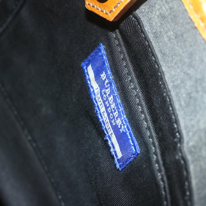 Burberry Blue Label Hand Bag Canvas Gray Auth ti1388