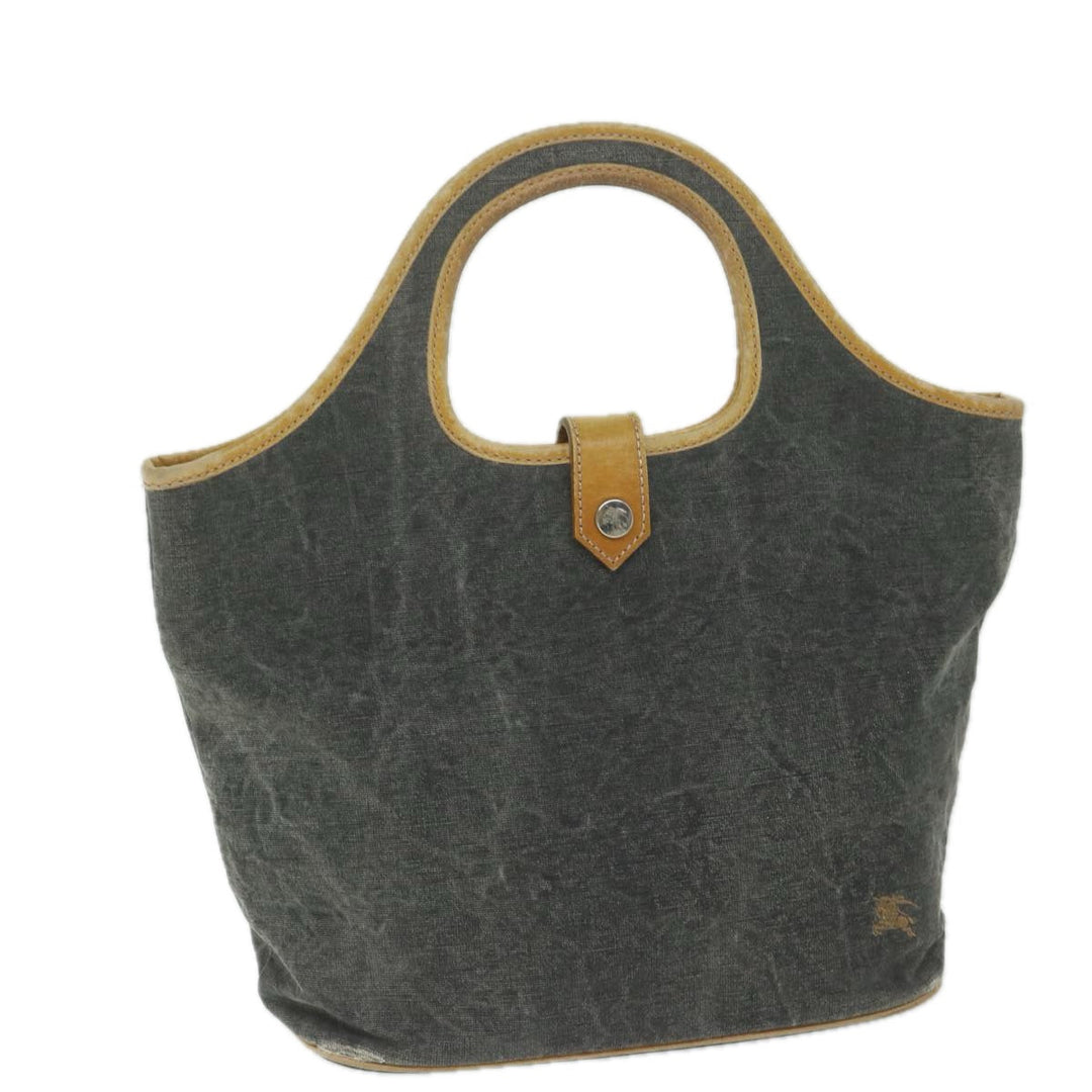 Burberry Blue Label Hand Bag Canvas Gray Auth ti1388